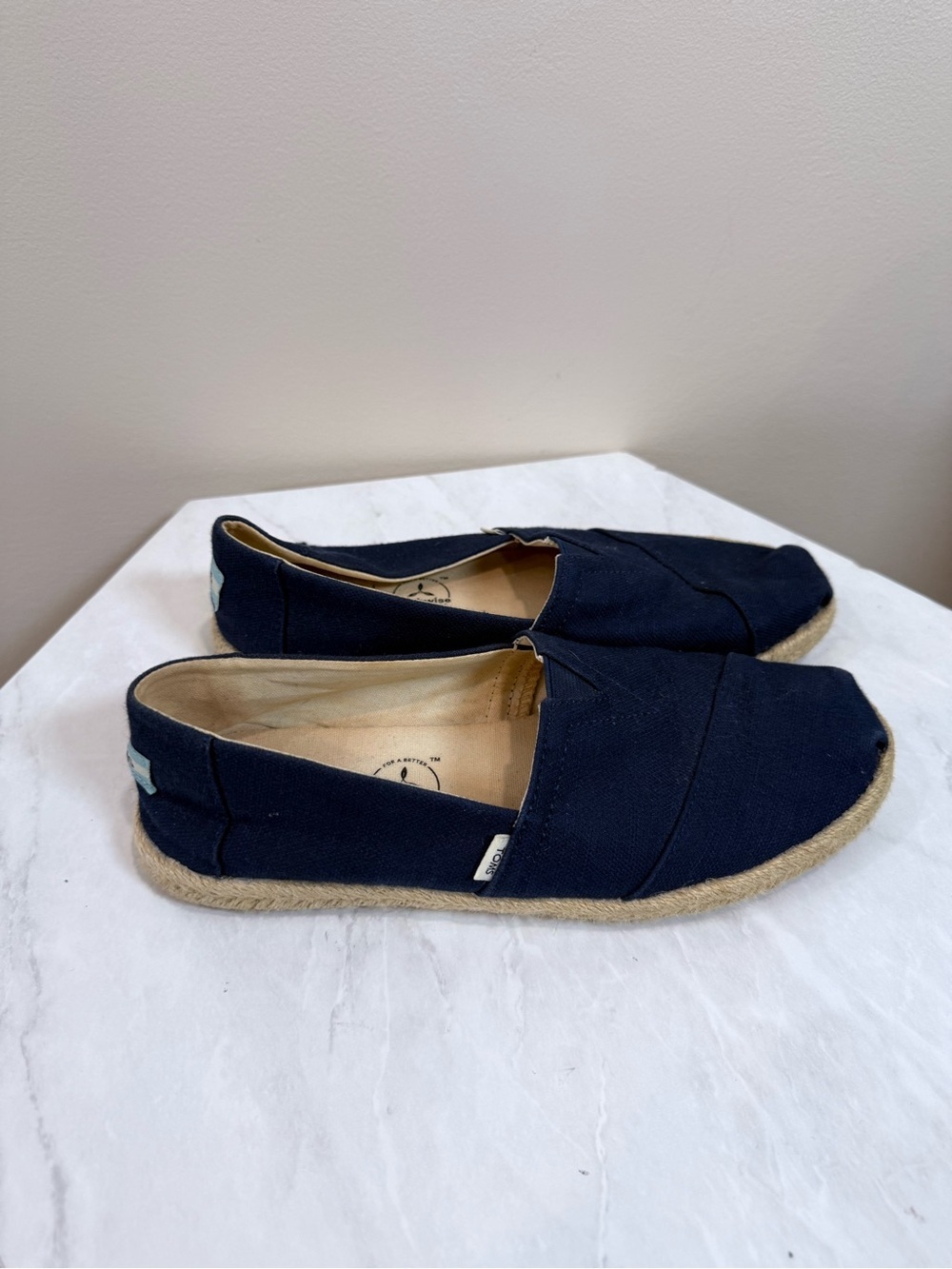 🔥TOMS Women’s Navy Canvas Alpargata Slip-On Shoes Size 5.5🔥